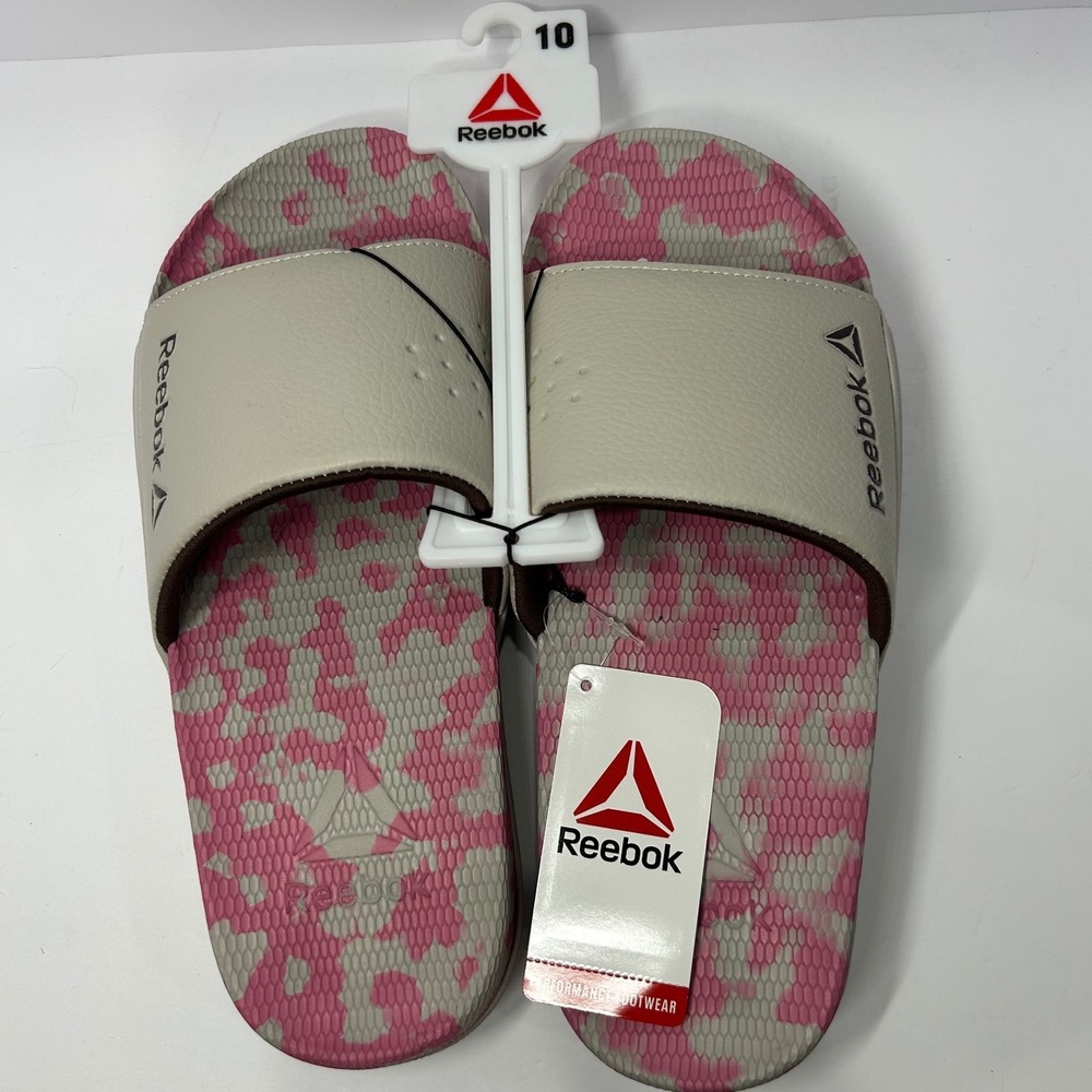 Reebok Delta Vital Womens Slides Pink Camo Athletic Sandals Size 10 Brand New